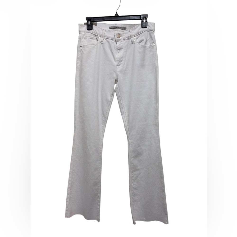 NWT Hudson Nico Mid Rise Bootcut Barefoot Jeans Sz 27 White Flare Raw Hem